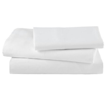 Hotel Super King Size tc300 Cotton Sateen Fabric Plain White Bed Sheet